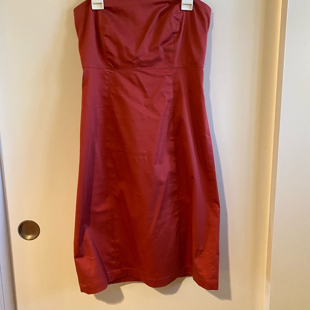 Salmon midi cocktail dress